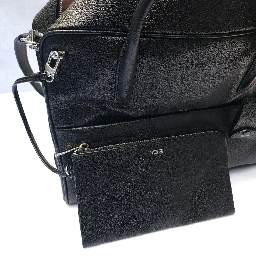 Tumi Black Pebbled Leather Bag - Picture 6 of 11